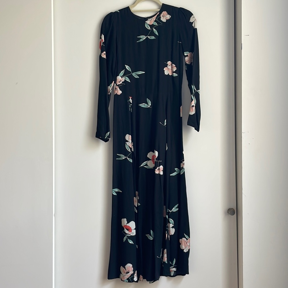 Reformation Black Long Sleeve Midi Length Dress Size 6